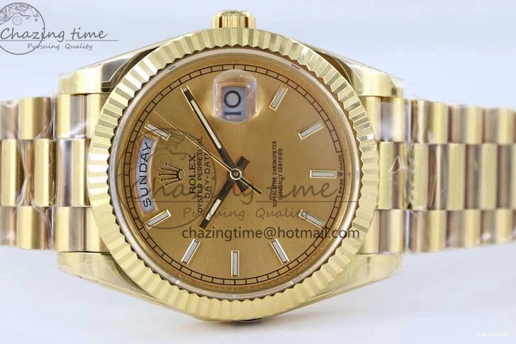 Dial YG Steel 40mm 1:1 Best TWF A2836 Crystal Date 904L YG Edition on Bracelet Day YG 0430